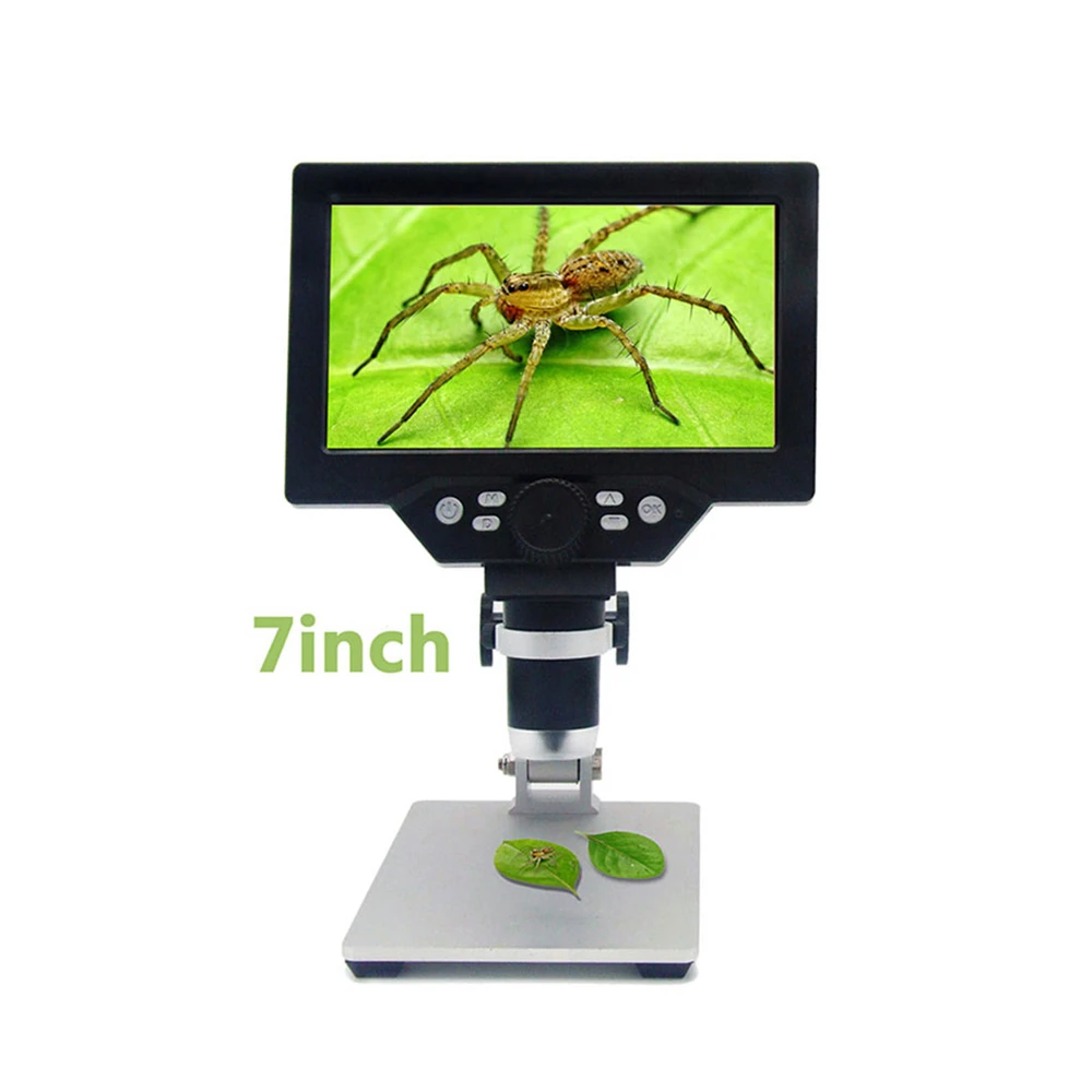 Цифровой микроскоп HD 7 дюймов 1200X увеличительное стекло ЖК дисплей электронный