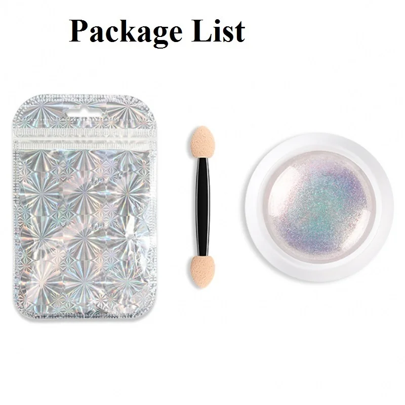 Новинка 1 коробка зеркальный лак для ногтей порошок Неоновый Аврора Русалка