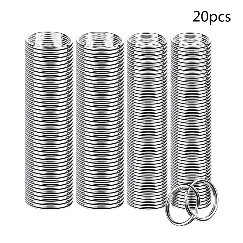 200x Split Key Rings Bulk for Keychain Key and Art Crafts Crochet Accessories Round Key Rings Metal Ring for Art Crafts