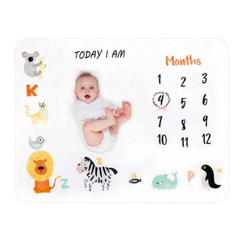 

Baby Monthly Record Growth Milestone Blanket Newborn Photography Prop Background BX0D