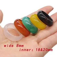 1pcs natural stone ring yellow jades red agates rings for charms jewelry for women man reiki healing gift
