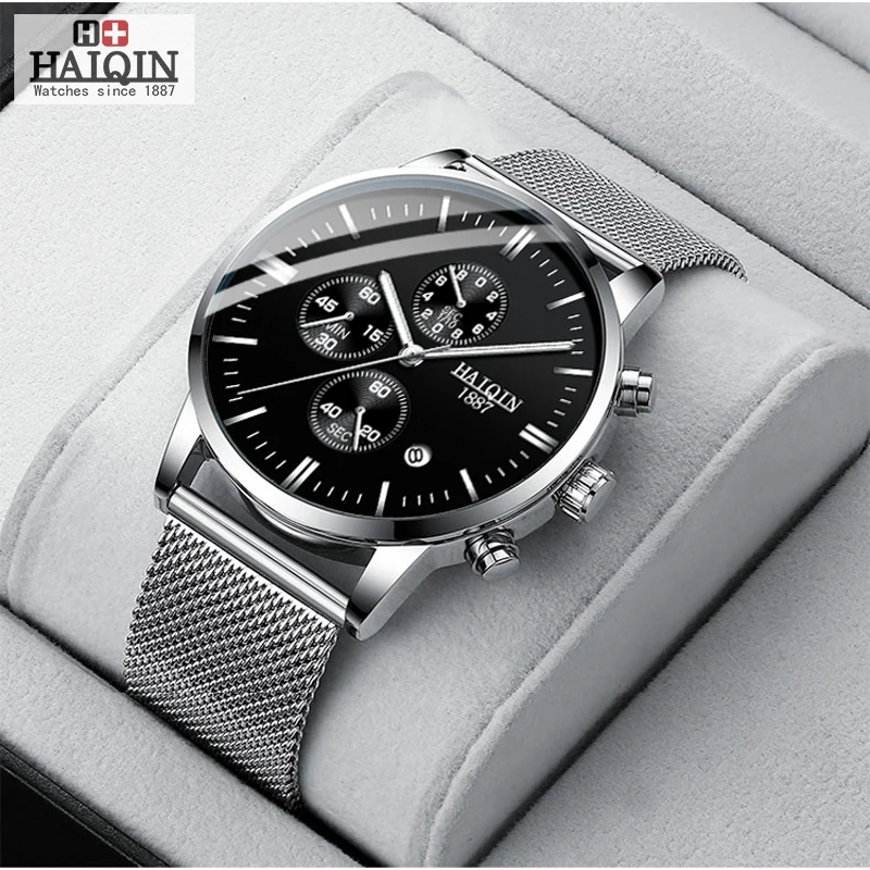 HAIQIN Модные кварцевые мужские часы Топ Бренд роскошные военный Хронограф