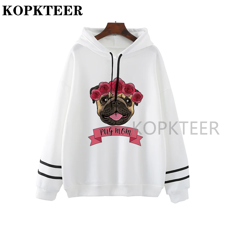 

Pug-mom-flower-crown-tee New Design Hoodie Harajuku Streetwear Clothes Hoodies Unisex Boyfriend Gift Hoody Women 2020 90s