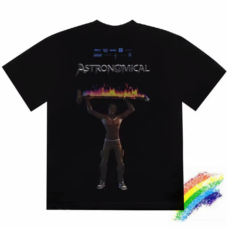 

Футболка 2021ss с тревисом Скоттом КАКТУСОМ Джеком астрономической ярости Мужская Женская Высококачественная футболка Astroworld мужские топы фу...