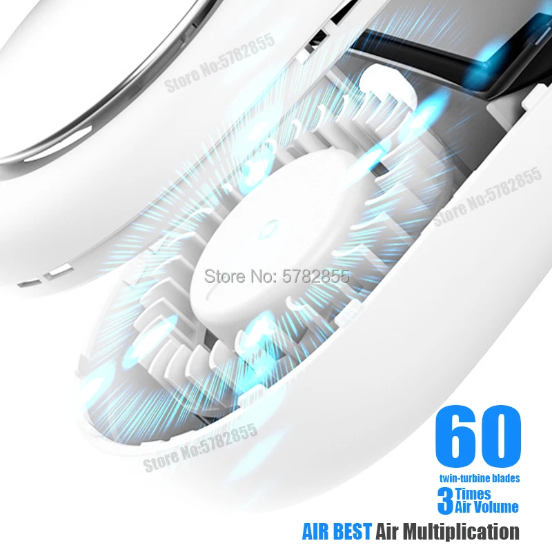 

2021 USB Fan Portable Neck Fan With Recharge Battery Ultra quiet Wearable Electric Fan handheld Air Conditioner for Hoom New