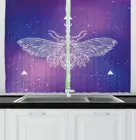 Разноцветные готические кухонные шторы ручной росписи психоделический мотив моли с геометрическим рисунком Галактики для кухни кафе