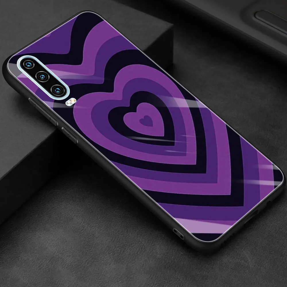 

Cute Latte Love Coffee Heart Luxury Glass Cover for Huawei P10 P20 P30 Pro P40 Lite 5G P Smart Z 2020 Y6 Y7 Y9 2019 Case Shell