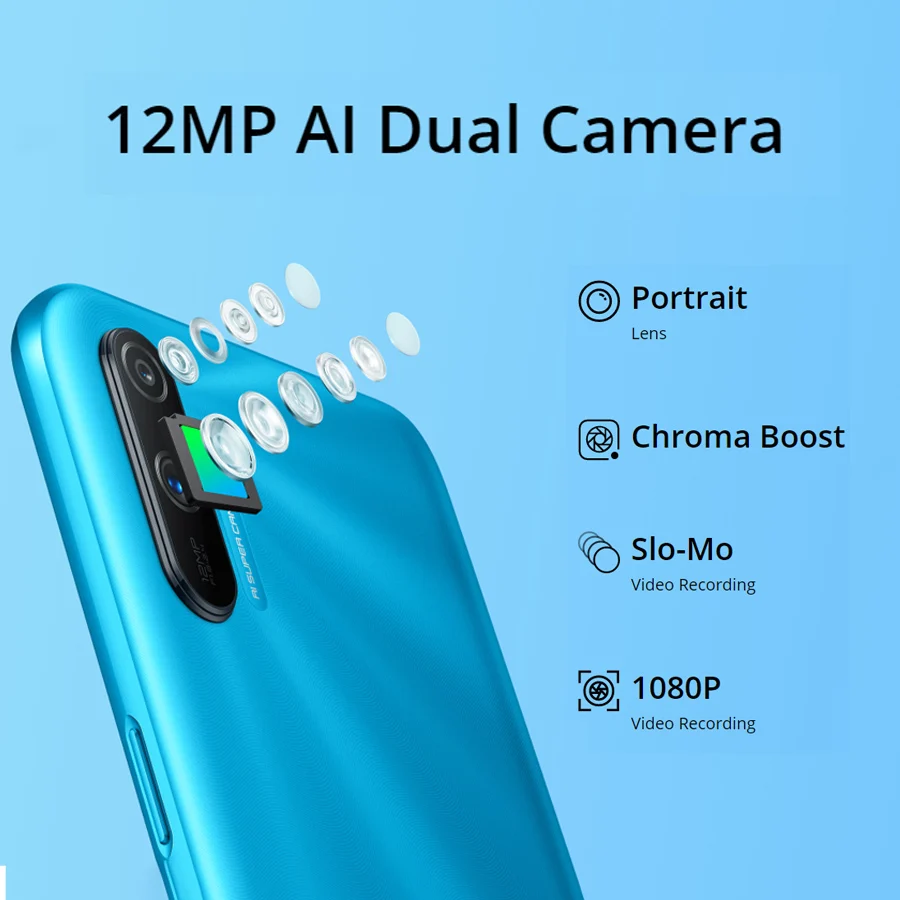 Realme C3 RMX2020 6 5 ''Global 3 Гб оперативной памяти 32 встроенной процессор Helio G70 12MP AI