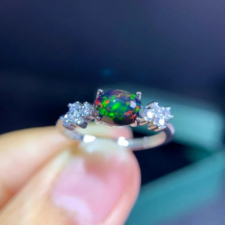 Ювелирные изделия CoLife покрашенная чернота опал кольцо 5 мм * 7 натуральный из