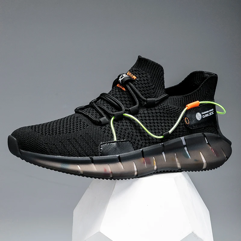 

Summer Trend Style Men's Casual Shoes 2020 New Fashion Breathable Mesh Light Personality Sneakers Flying Weaving Tenis Masculino