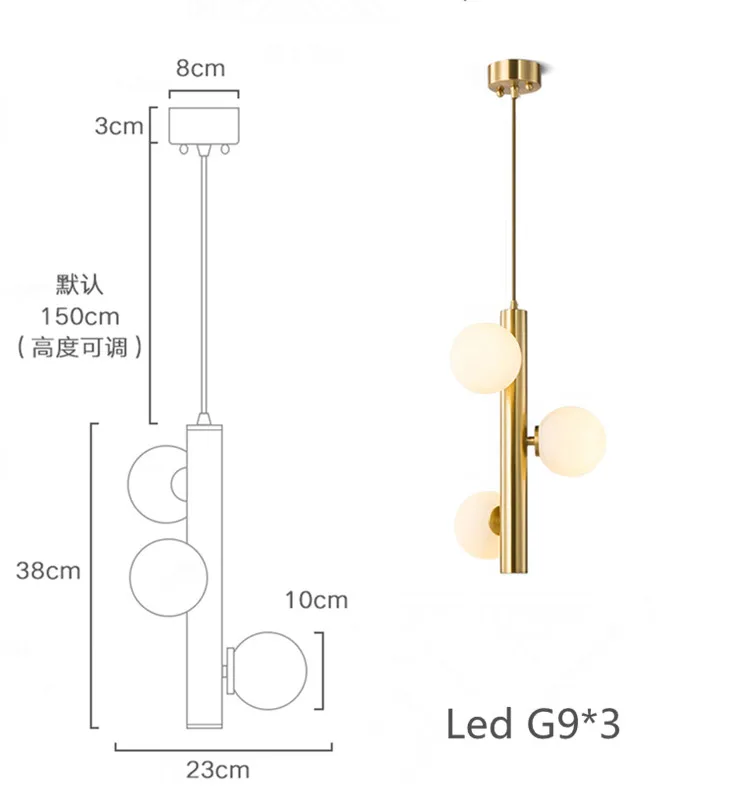 

Nordic Loft Designer Golden Chandelier Concise Molecular Living Room Hotel Room Bedside Dinner Led Lamp Fixtures LED Bulbs Metal