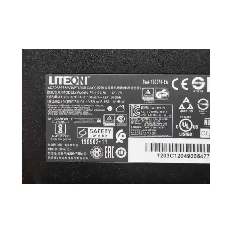 Оригинальное зарядное устройство переменного тока для LITEON PA-1121-26 19 5 V 6.15A 120W 5x2 5mm