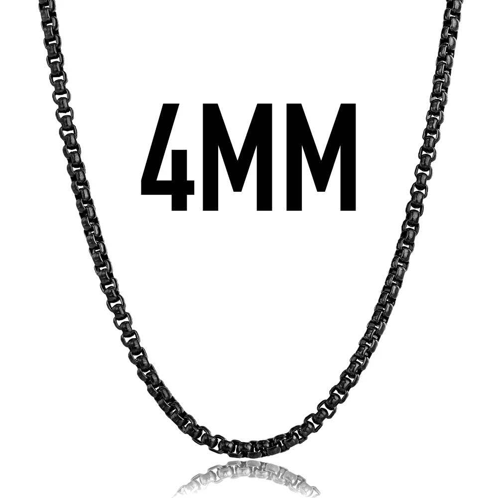 4mm Black Ожерелье Davieslee для женщин и мужчин, нержавеющая сталь, розовое золото, цветная цепочка, Женское Ожерелье 18-28 дюймов, DKN555 - Окраска металла: 4mm Black