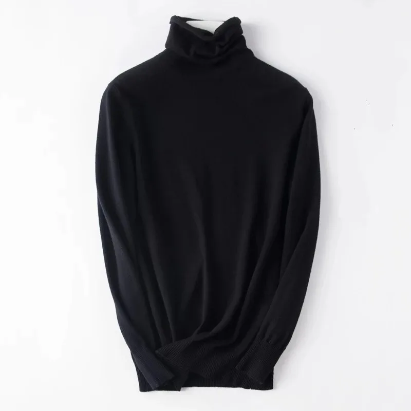 Sweater women's autumn and winter new high collar pullover women's long sleeve solid color large size knit bottoming shirt