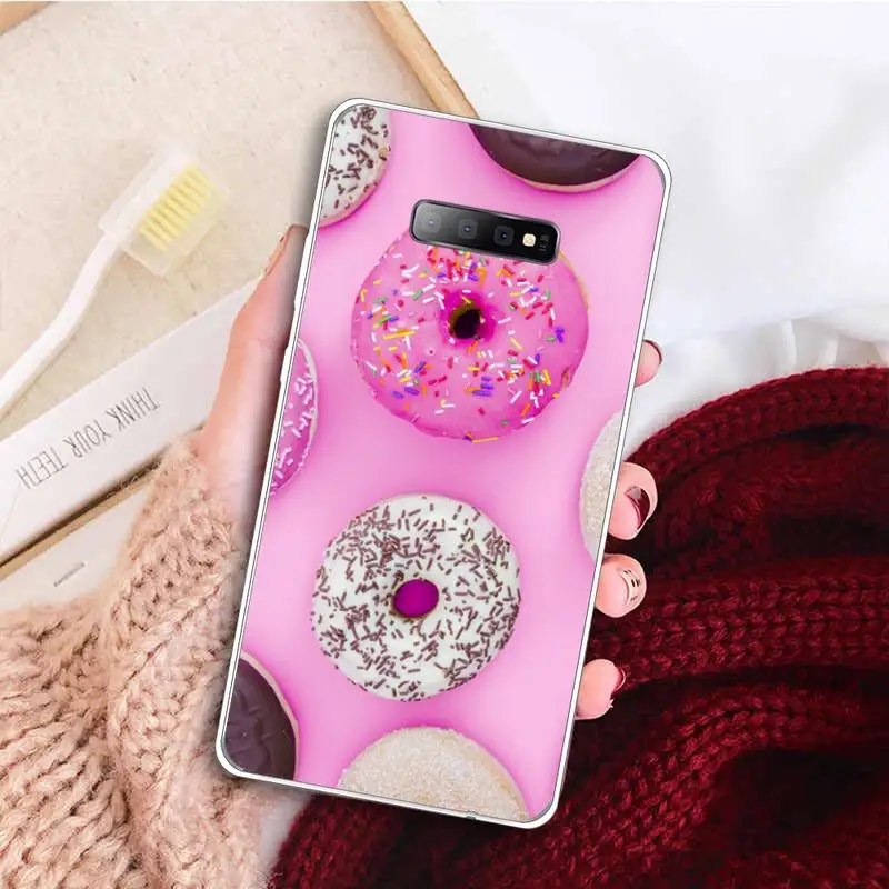 

Cute fashion beautiful donut Phone Case Transparent for samsung A 21s 50 51 71 S 8 9 20 20fe note 10 20 ultra plus