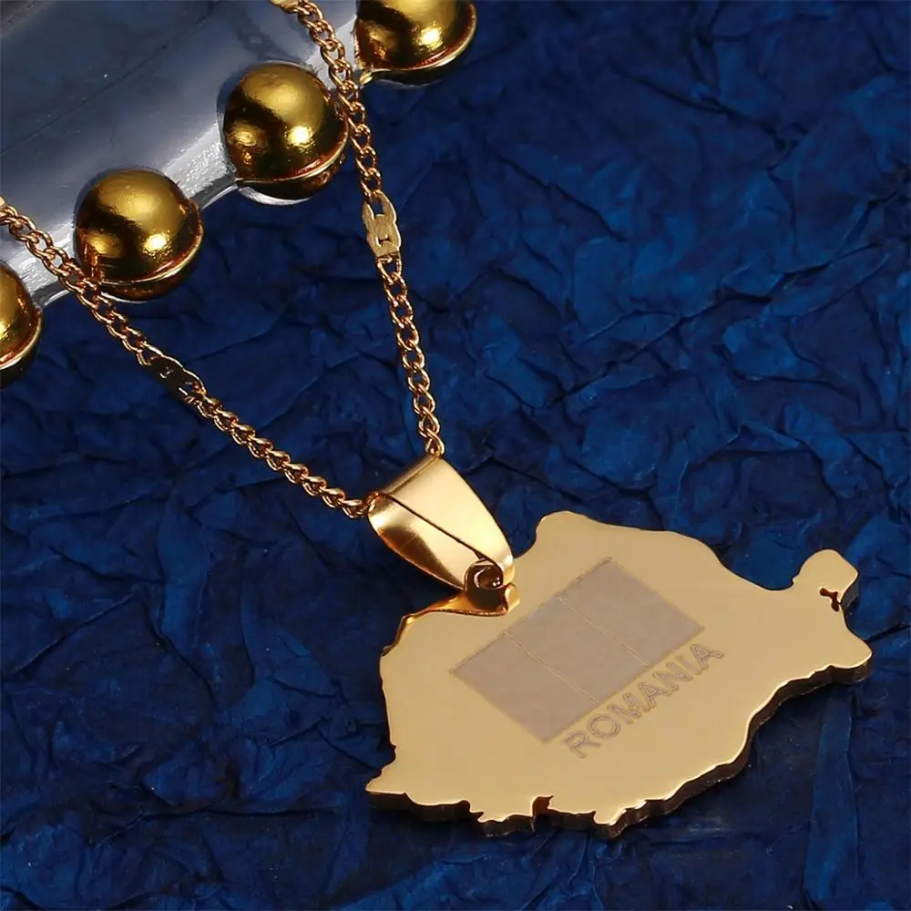 Ожерелье из нержавеющей стали с изображением карты Святого Люсии модное колье