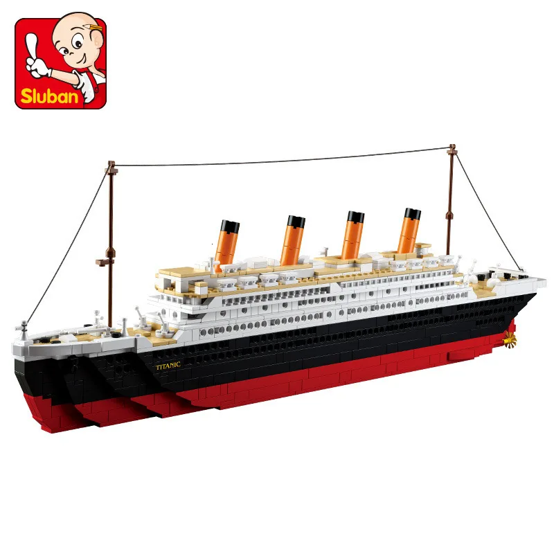 Sluban B0577 1021 шт Titanic RMS Круизный корабль 3D строительные блоки кирпичи обучающая