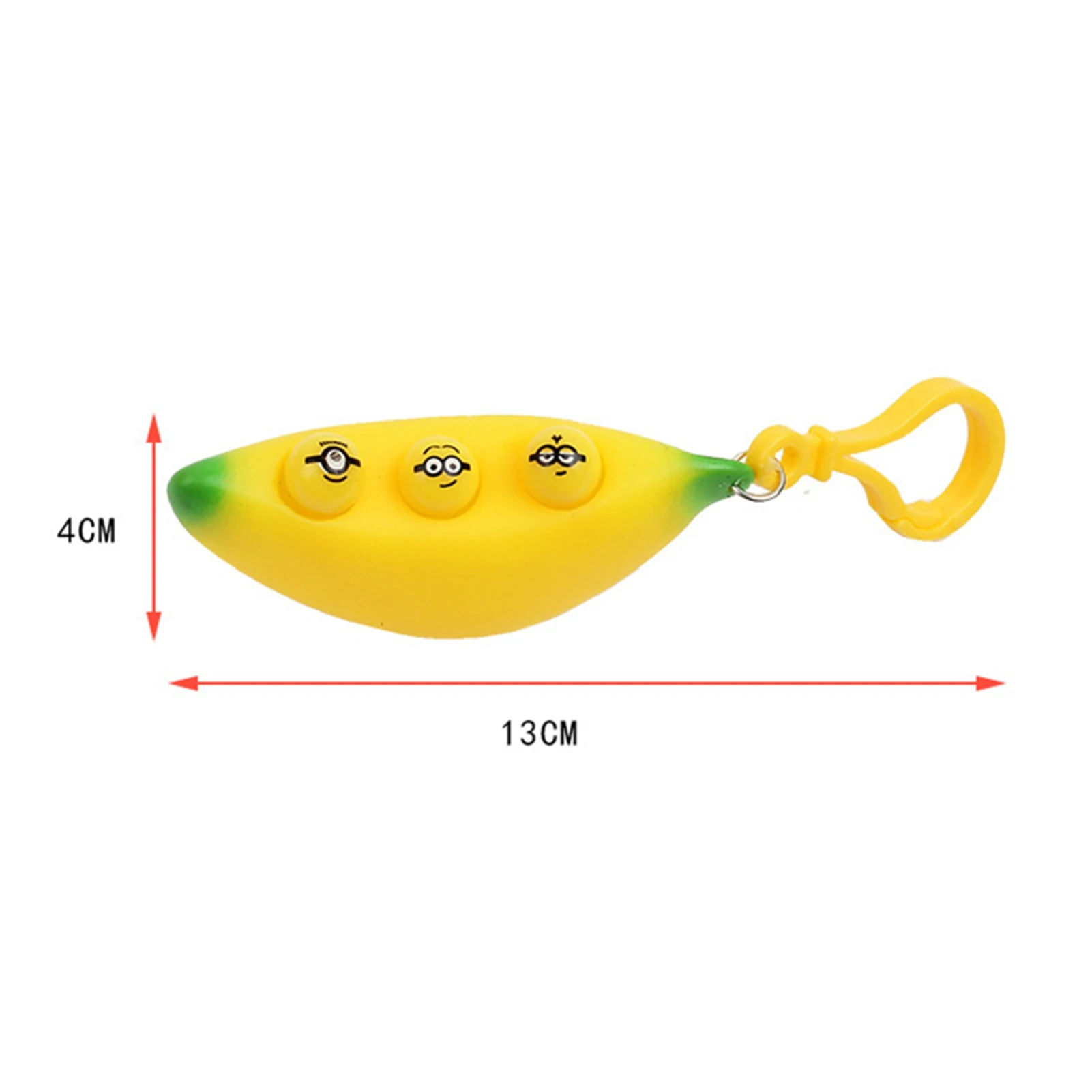 

Banana Expression Keychain Pendant Stress Relieve Fidget Decompression Toy TPR Pinch Antistress Ornament