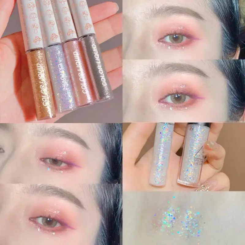 Жидкие тени для век с кристаллами 3 или 4 шт./компл. монохромные блестки жемчужные