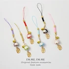 Милый ремень для смартфона, брелок для ключей с золотым колокольчиком, кошкой сакуры, подвески для iphoneXiaomi, подарки для пар