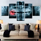 Панорамная стоматологическая рентгеновская картина, 5 шт., Современная Картина на холсте, картина маслом, Постер, HD картина для гостиной, офиса, украшение для дома