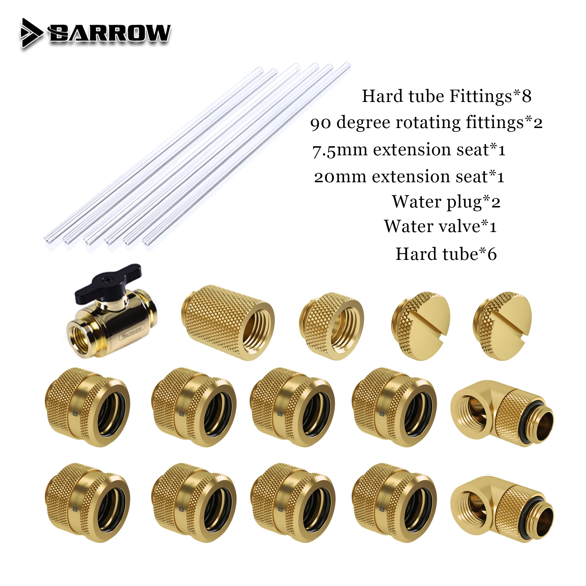 Barrow AIO PC Hard tube fittings Water Cooling Kit DIY Computer With Fittings Liquid Loop Silver Black Gold White | Компьютеры и офис