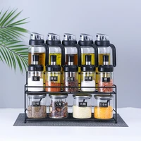 glass spice rack nordic spice jar luxury oil salt vinegar spice rack shelf container especiero kitchen organizer storage