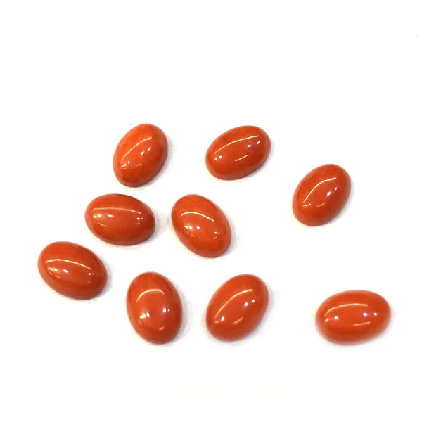 Непористые бусины из натурального кораллового кабошона эллиптической формы для