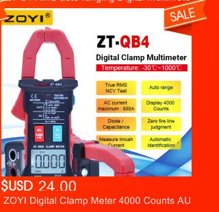 ZT-S4 RMS автоматический Диапазон Цифровой мультиметр 4000 отсчетов AC DC Амперметр Вольтметр+ NCV Температура Емкость Частота Тестер