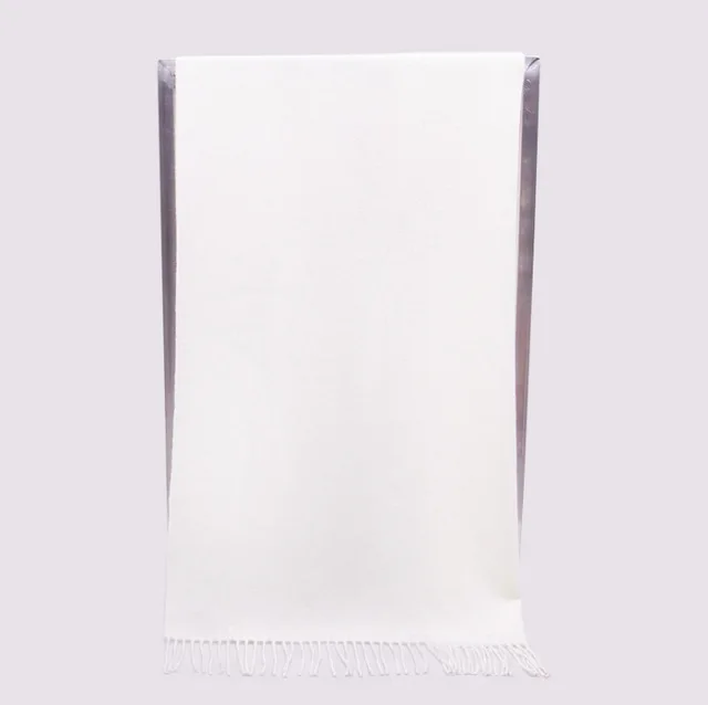 Белый 4Ply шерсть сплошной цвет Женская Осень Зима Новая мода Толстая кисточка шаль шарф обертывание теплый 19 цветов 200*70 см 011502 - Цвет: ivory