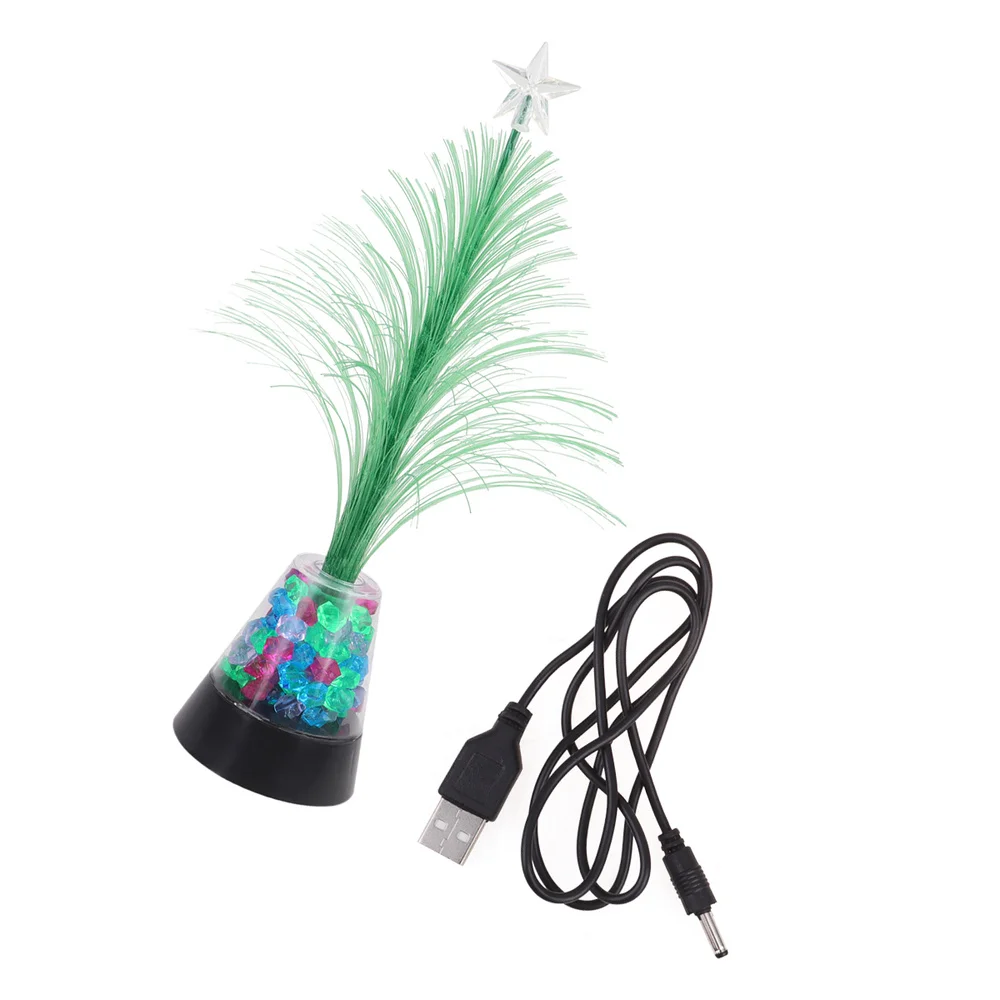 

1Pc USB Charging LED Light Christmas Tree Lamp Desktop Night Light Party Props for Home Shop without Battery Random Color