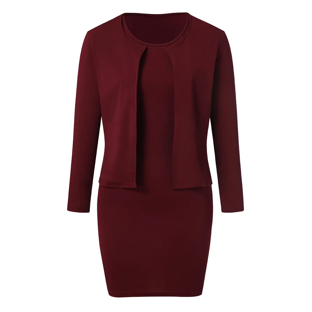 Женское повседневное Деловое платье однотонное винтажное облегающее короткое