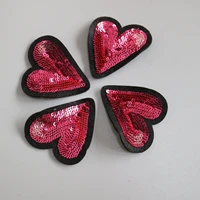 4pc heart sequin patches for clothing diy iron on parch appliques embroidery applique patch ropa clothing accessories