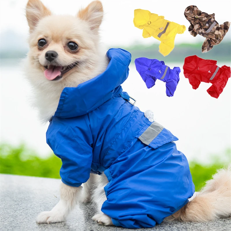 

Pet Cat Dog Raincoat Hooded Reflective Puppy Dog Rain Coat Outdoor Pet Clothes Hooded Windproof Waterproof Coat Drop Shipping