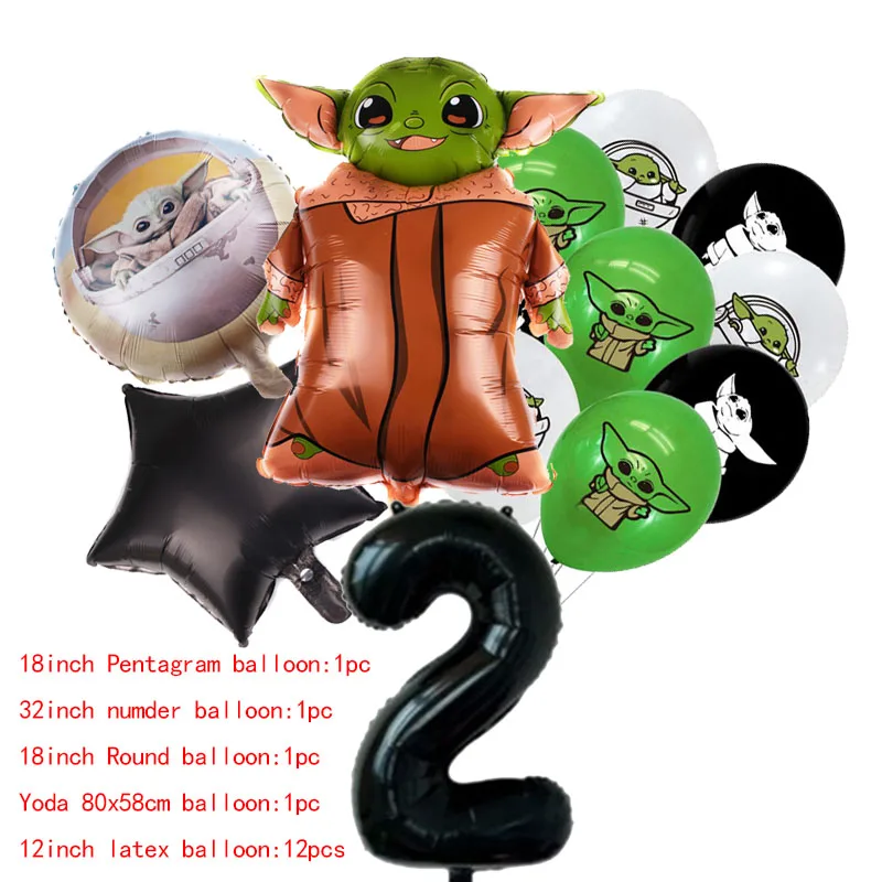 

The Mandalorian Baby Yoda Party Supplies Warrior Robot YODA BABY Shower Kids Boys Happy Birthday Party Decorations Ballons