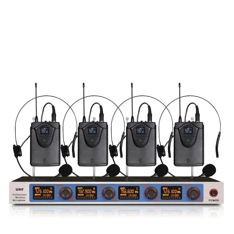 Профессиональный беспроводной VHF микрофон 4 Конференц-микрофона церковная школа