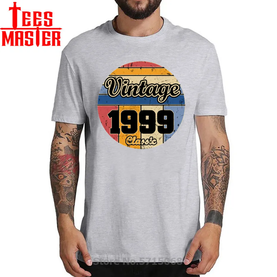 Для мужчин модный принт с круглым вырезом Футболка 20th на день рождения