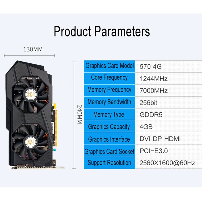 RX 570 4 Гб графические карточки RX570 4G GDDR5 256Bit HDMI DP PCI-X16 Express 3 2 кулер вентиляторы игровой Биткойн горная карта добавить на карту