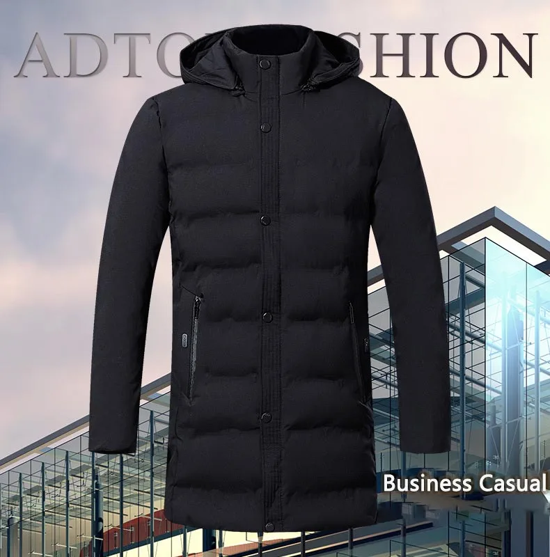 New Men's Winter Jacket High Quality Thick Winter Middle-Aged Warm Long Coat Cotton Clothes Men Parkas Large Size 5XL