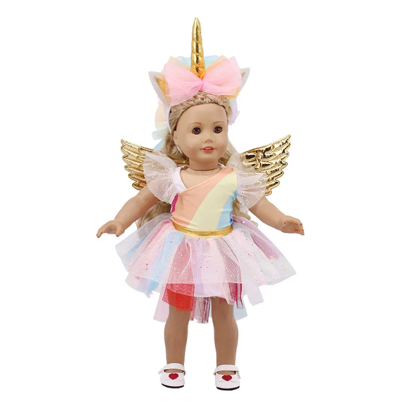 Платье принцессы Эльзы из мультфильма Фрозен для куклы Дисней на 18-дюймовую (43 см) американскую девочку или новорожденную куклу-ребенка из России.