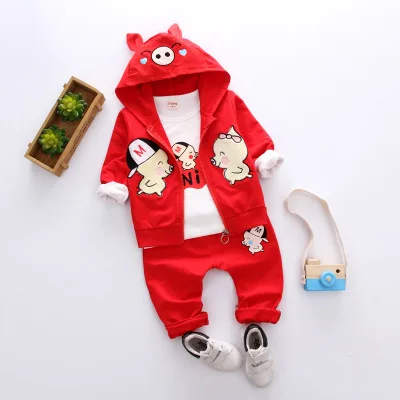 Комплект одежды для малышей сезон весна-осень Модный хлопковый топ с капюшоном +