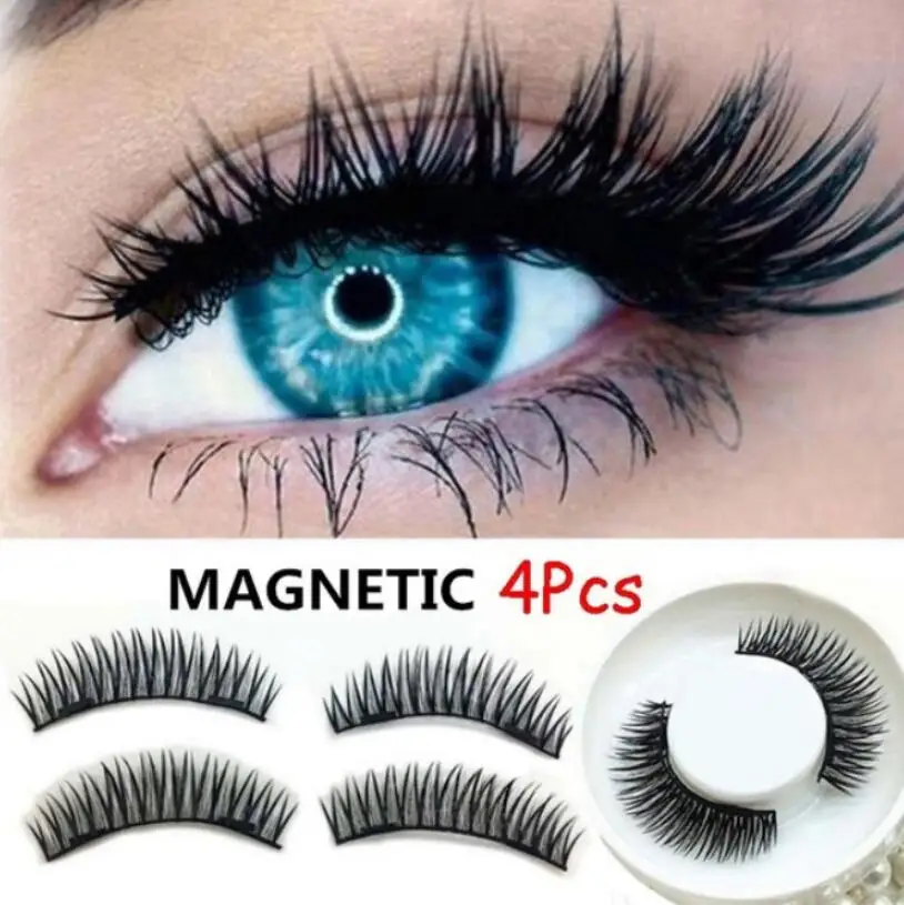 4 шт. магнитные ресницы 3D ручной работы норковые многоразовые накладные тройные