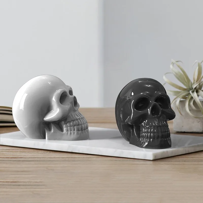 Новая Большая цветная силиконовая форма в виде черепа для свечей домашнего