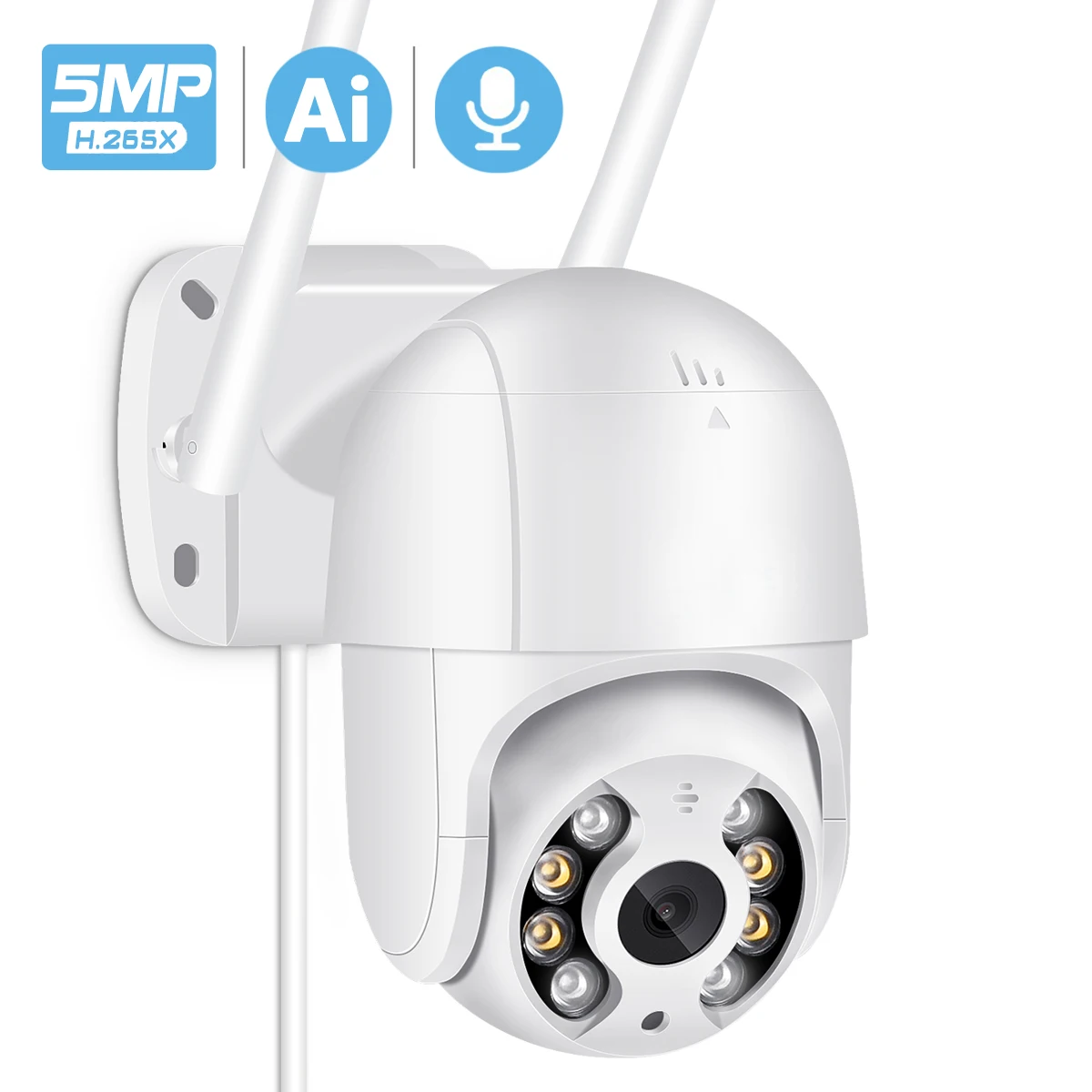 

IP-камера наружная, 5 МП, PTZ, Wi-Fi, H.265, 2-стороннее Аудио