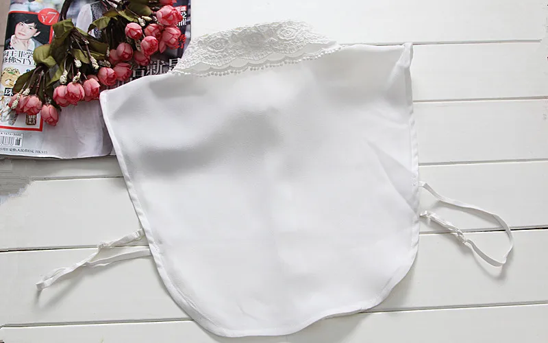 

Linbaiway Women Shirt Fake Collar White Black Korean Detachable False Collar Removable Blouse Lapel Collar Tie Clothes Accessory