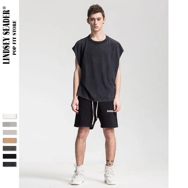 Топ на бретелях для мужчин летний Повседневный жилет в стиле хип-хоп без рукавов