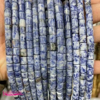 natural blue sodalite stone spacer loose beads high quality 6x6mm smooth column shape diy gem jewelry making 38cm a3753