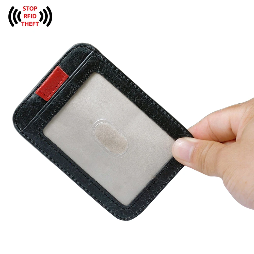 Мужской кошелек из натуральной кожи с зажимами для денег RFID Блокировка тонкий