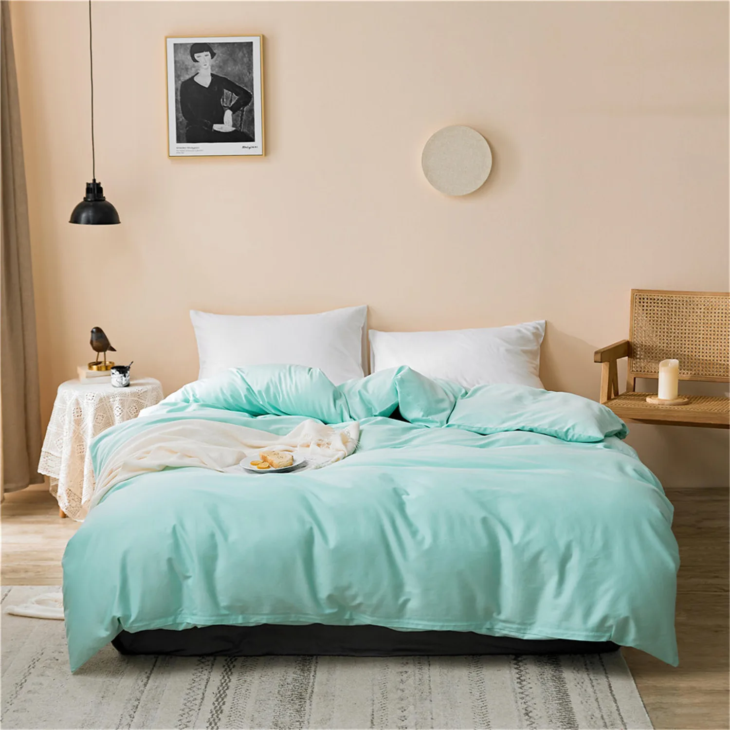 Пододеяльник 60s длинный штапельный хлопок пододеяльник на молнии однотонный