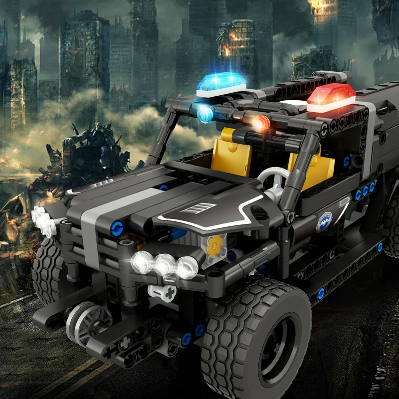 Конструктор Hipac Technic MOC детский Радиоуправляемый автомобиль полицейская игрушка